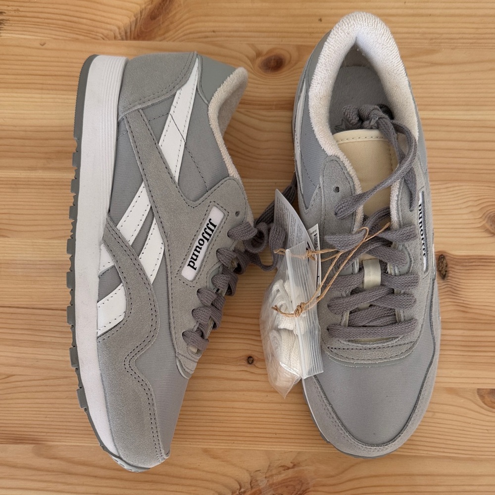 Reebok Classic Gray and White Sneakers